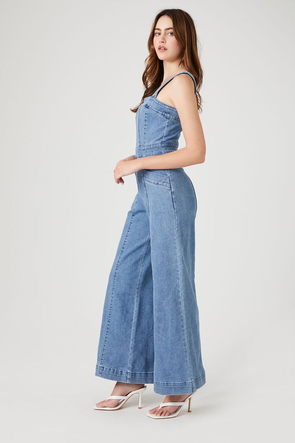 Wide-Leg Denim Overalls